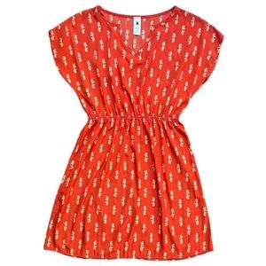 Anthropologie Needle & Thread Kissing Swans Mini Tunic Dress Beach Cover-Up L